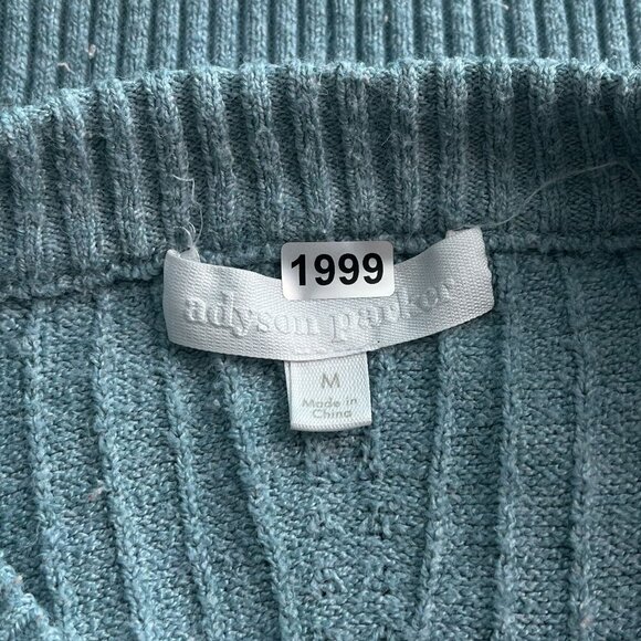 Adyson Parker Knit‎ Pullover Stretch Balloon Long Sleeve Sweater Blue Women M - Picture 9 of 13